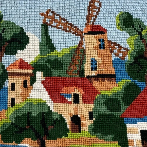 Vintage Cross Stitch Sampler Royal Paris 1350 Handmade Needlepoint 9.5”x13.5” - Picture 3 of 9